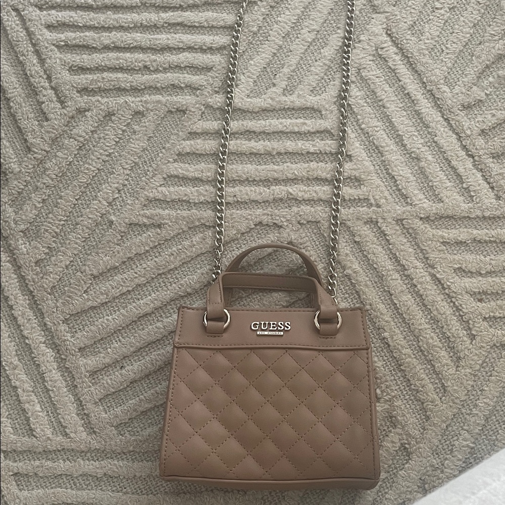 Guess Quilted Brown Crossbody Bag